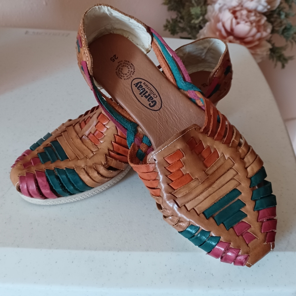 Colorful Leather Huarache Sandals